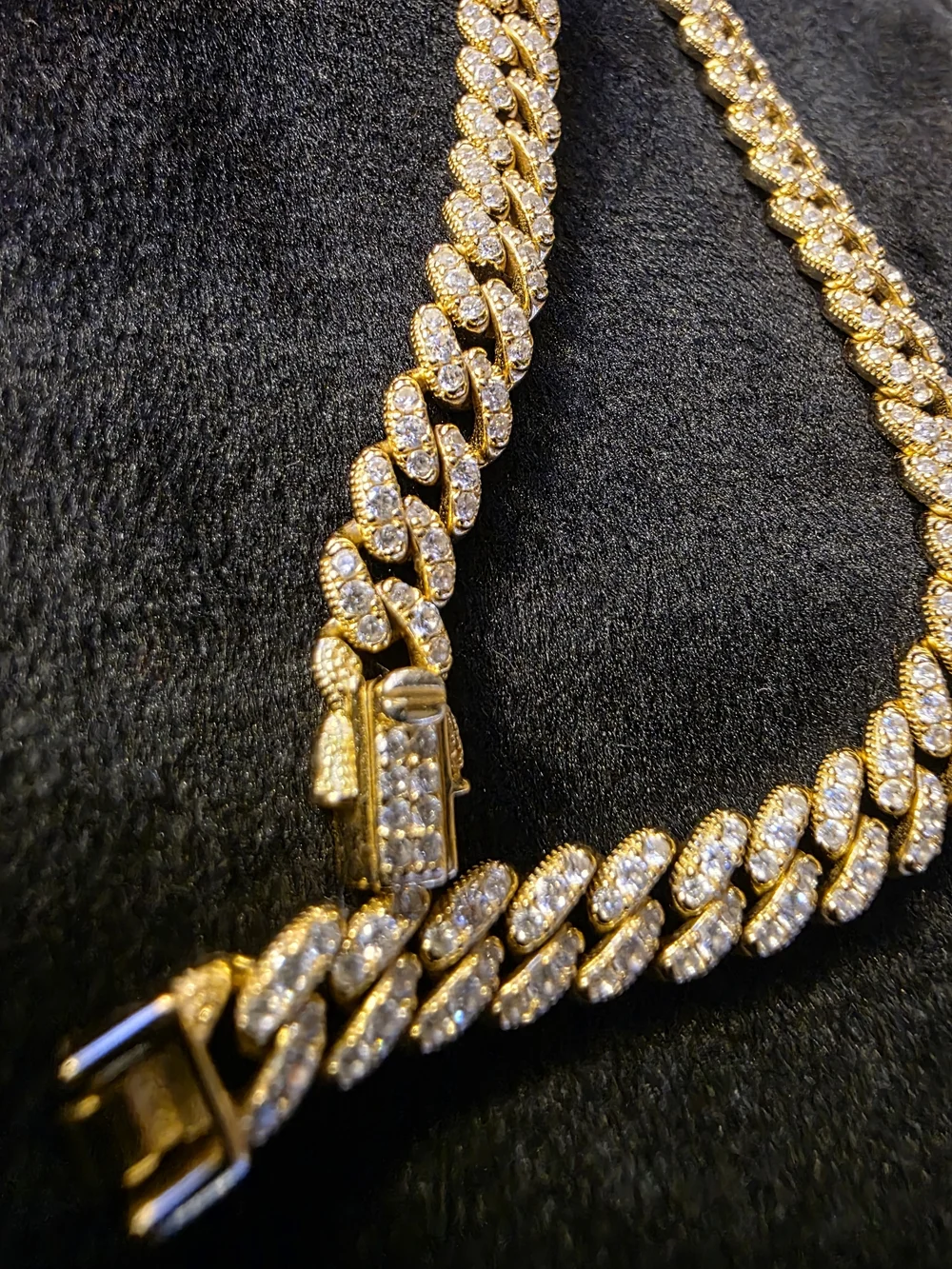 Cuban MONACO / C'Z LADIES BRACELET STERLING SILVER IN GOLD COLOR(STAMPED)